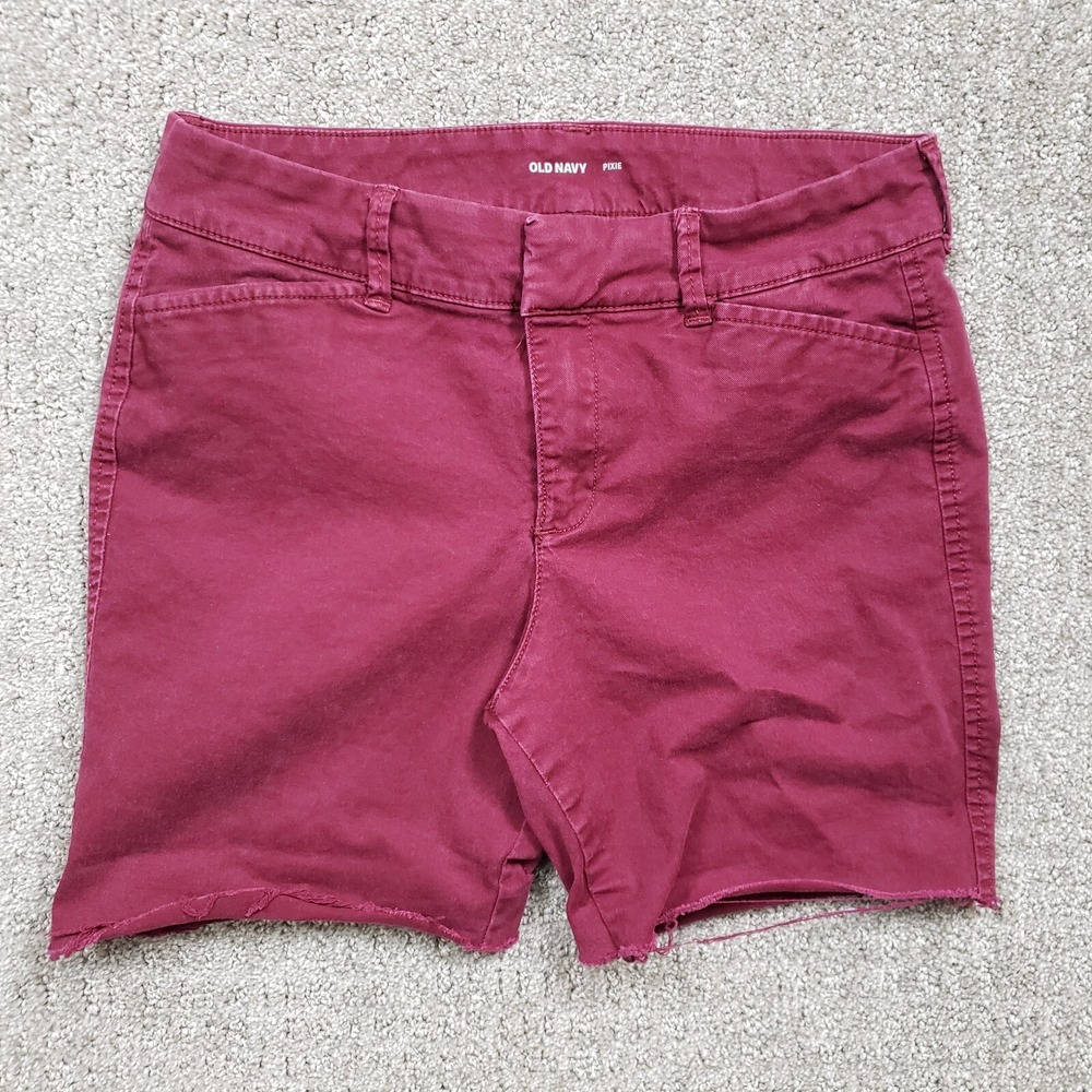 Old Navy Shorts Womens 2 Red Pixie Cut Off Chino Cotton Stretch 27w 5in Inseam